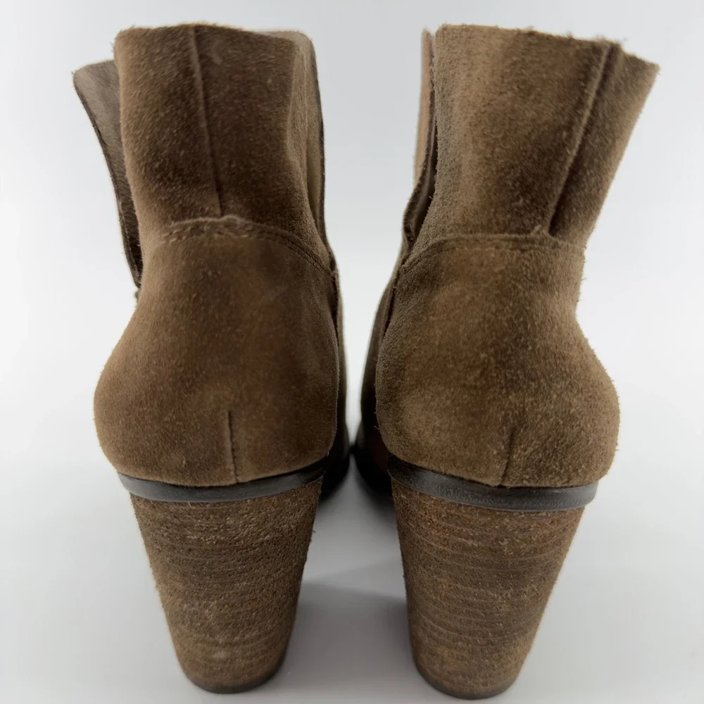 Vince Camuto Brown Suede Split‎ Shaft Block Heel Ankle Boots 7M